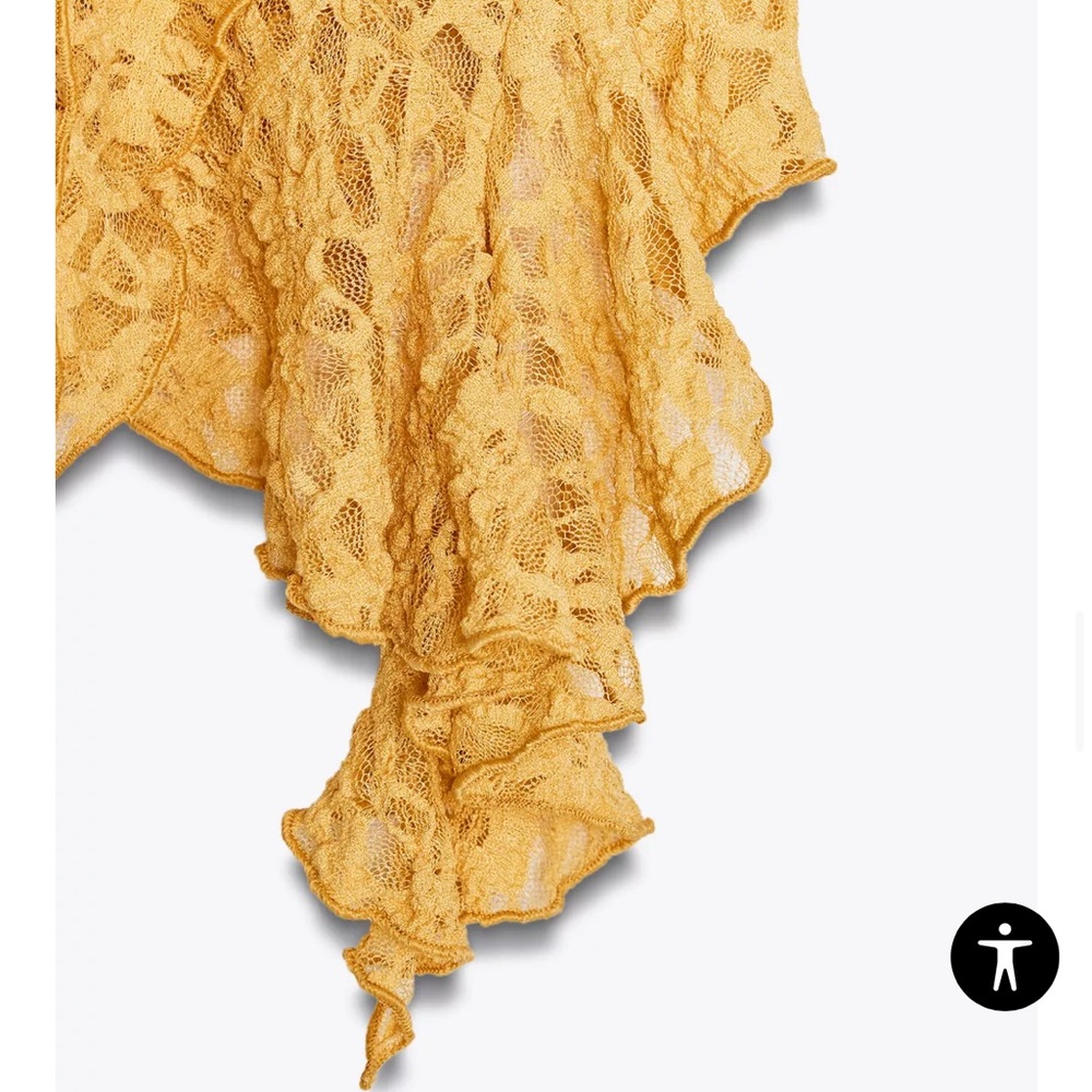 ZARA LACE RUFFLE TOP - Picture 8 of 10